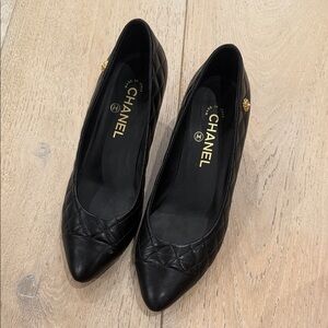CHANEL Black Quilted Heels